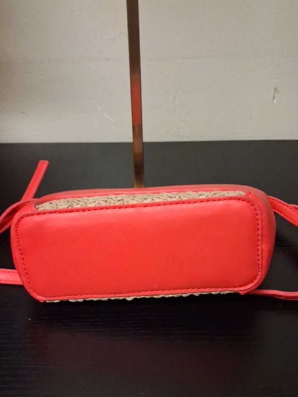Steve Madden Hot Pink Straw-Trim Crossbody Bag NWOT - Picture 7 of 8